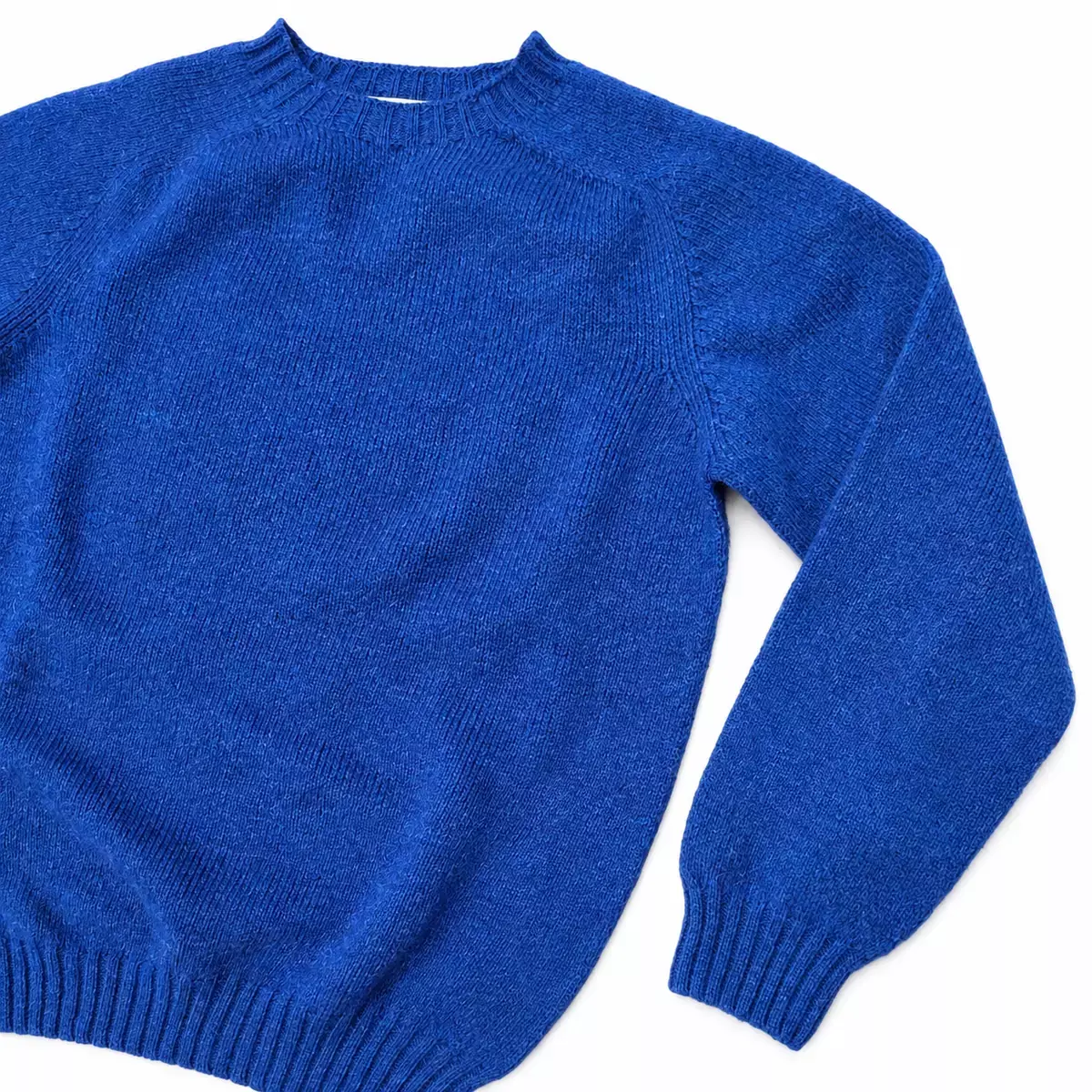 Harley of Scotland Brushed Wool Pullover Herren Saphirblau